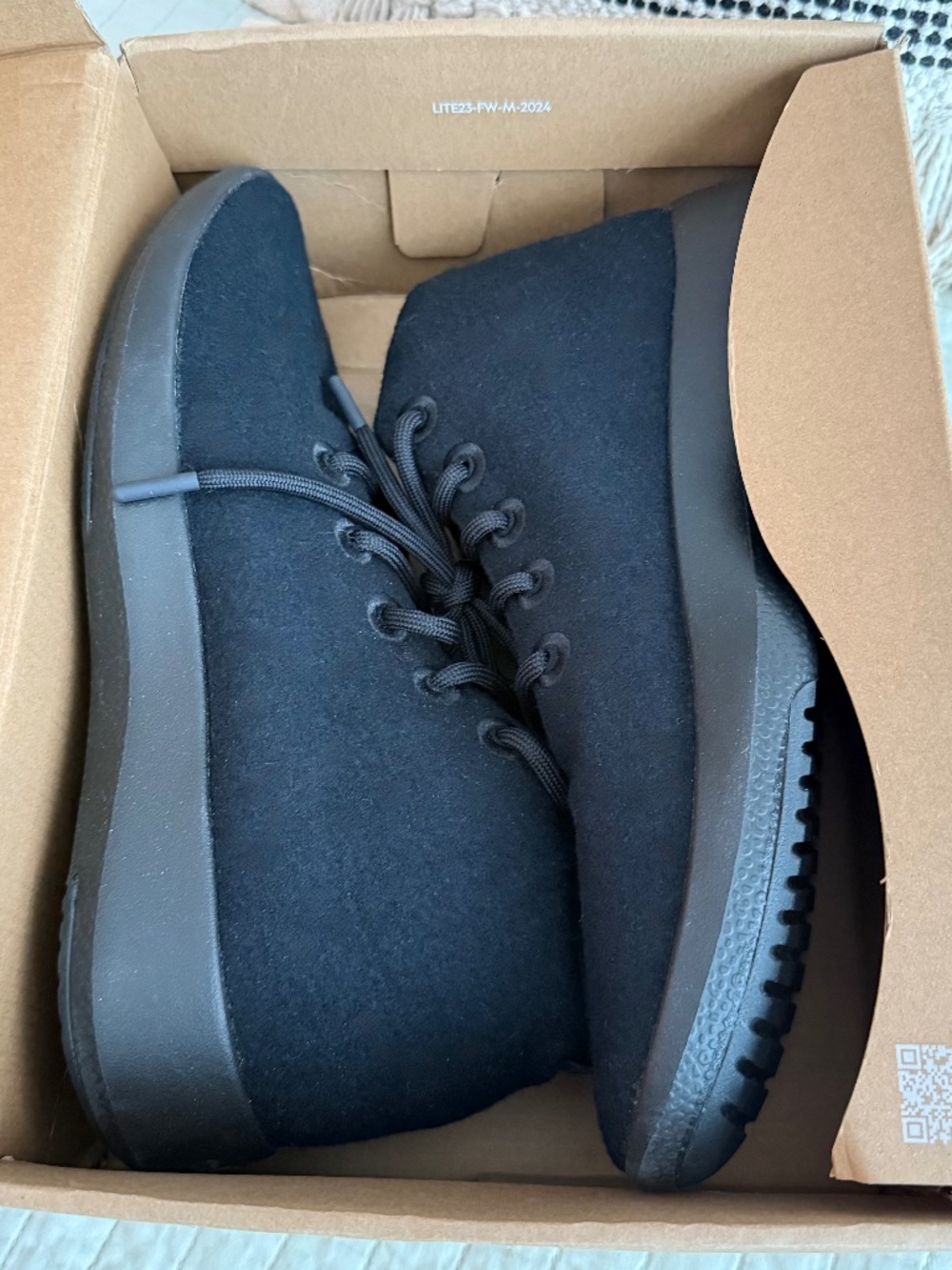 NIB Allbirds Wool Runner-up Mizzle Sneaker True Black Men's Size 12